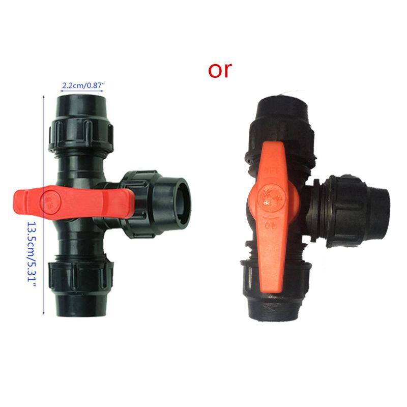 PE three-way quick connect valve plastic valve T-type valve inner diameter 20/25/32mm plastic three-way ball valve