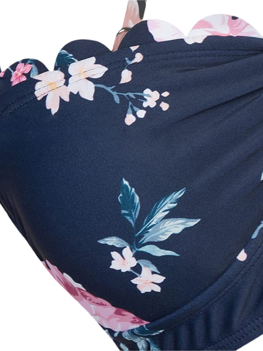 „Happybuyner“ moterų maudymosi bikini kostiumas be rankovių, gėlių rašto liemenėlė, maudymosi viršūnės, maudymosi šortai, vasaros baseino paplūdimys, 2 vnt. kostiumas_voghion.com