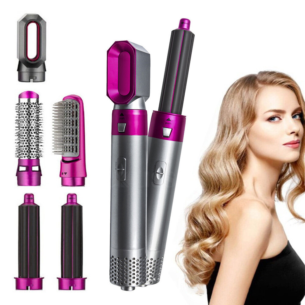 Lược hơi nóng 5 trong 1 máy duỗi tóc hợp kim nhôm máy uốn tóc tự động máy sấy tóc điện dụng cụ tạo kiểu tóc sáng tạo