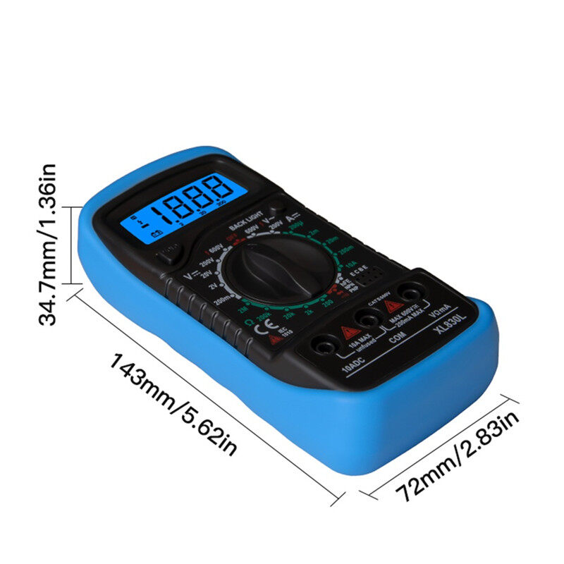 KIPRUN Đồng Hồ Vạn Năng Kỹ Thuật Số LCD Ampe Kế AC DC Máy Kiểm Tra Vôn Kế Thiết Bị Đo Hiển Thị LCD Với 2 Dây Dẫn Nhỏ Nhất, XL830L
