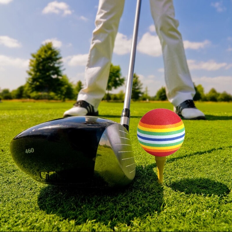 20 Quả Bóng Golf Xốp Sọc, Dụng Cụ Hỗ Trợ Luyện Tập Swing Thể Thao
