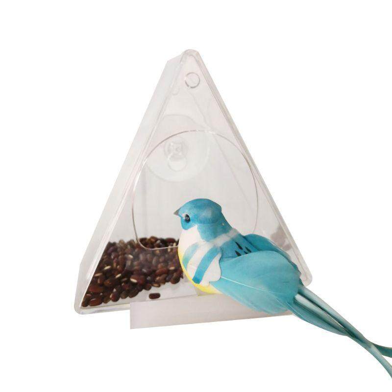 Pet Bird Feeder Treo Hút Hấp Phụ Loại Trong Suốt Acrylic Hộ Gia Đình Chim Vẹt Thiết Bị Cho Ăn