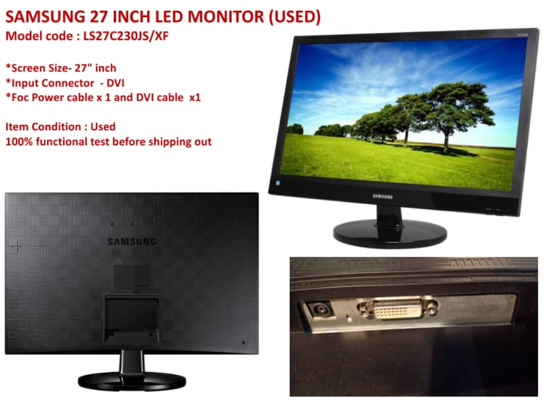 SAMSUNG 27 INCH LED MONITOR -USED | Lazada