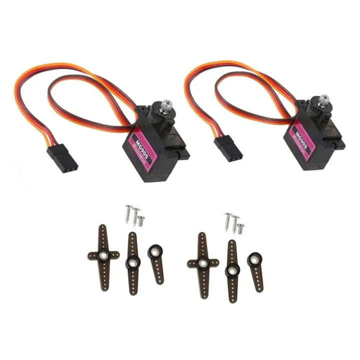 2PCS MG90S Metal Gear 9G Servo Motors Parts for RC Helicopter Drone Accessory MT