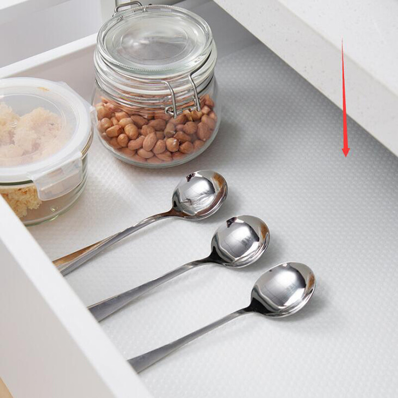 Clear Waterproof Oilproof Shelf Cover Mat Drawer Liner Cupboard Non Slip Table Adhesive Kitchen Cupboard Refrigerator
