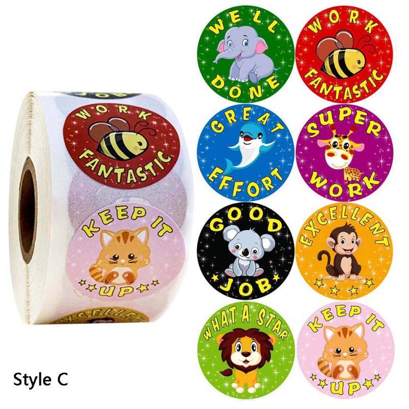 PanPan 500pcs/roll Cute Cartoon Animal Stickers Diary Scrapbooking Teacher Incentive Reward Sticker Kids Stationery