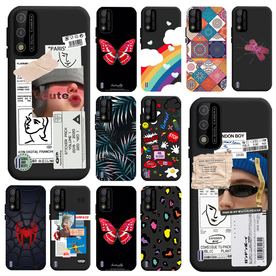 ITEL A37 A26 Case Soft Silicone Fashion Art Label Black Painted Phone Cover For ITEL A37 A26 Casing