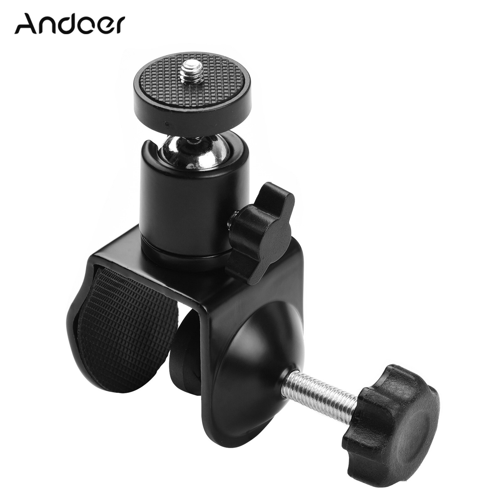 Andoer Super Clamp Mount U-shaped Fixing Clamp with Rotatable Ball Head for LED Light Camera Microphone