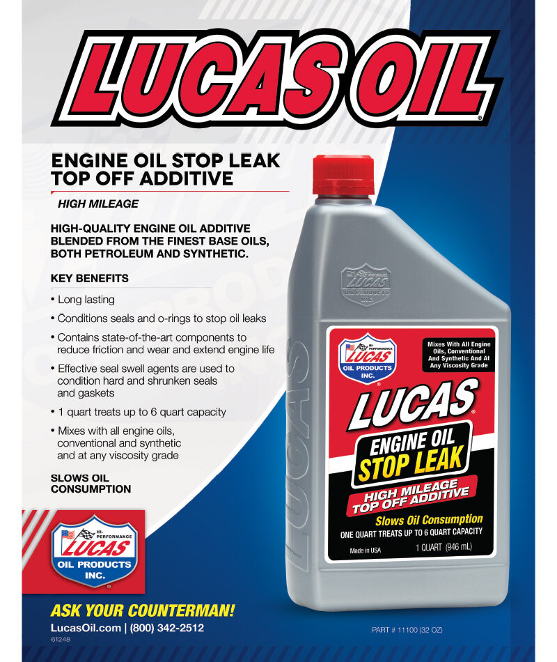Lucas Oil Engine Oil Stop Leak Top Off Additive Oil Seal Stop Leak O