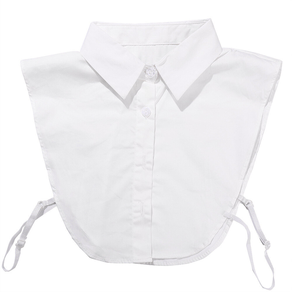 Women Cotton Crystal Fake Collar Blouse Vintage Solid Detachable Shirt Collar False Lapel Blouse Top Women Clothes Accessories