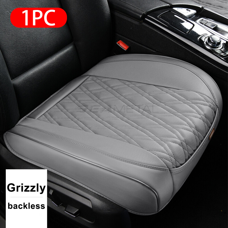 SEAMETAL Car Seat Cover Nappa Leather Car Front Seat Cover Protector Pad  Breathable Anti Slip Mat Four Seasons Seat Cushion