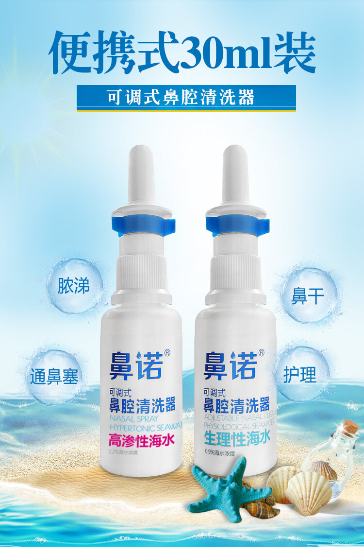 Allergic rhinitis sea salt water nasal spray cleaning nose adult ...