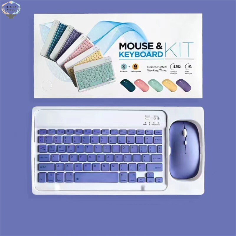 HK Mini Wireless Bluetooth-compatible Keyboard Mouse Set Rechargeable Compatible For Android Ios Windows