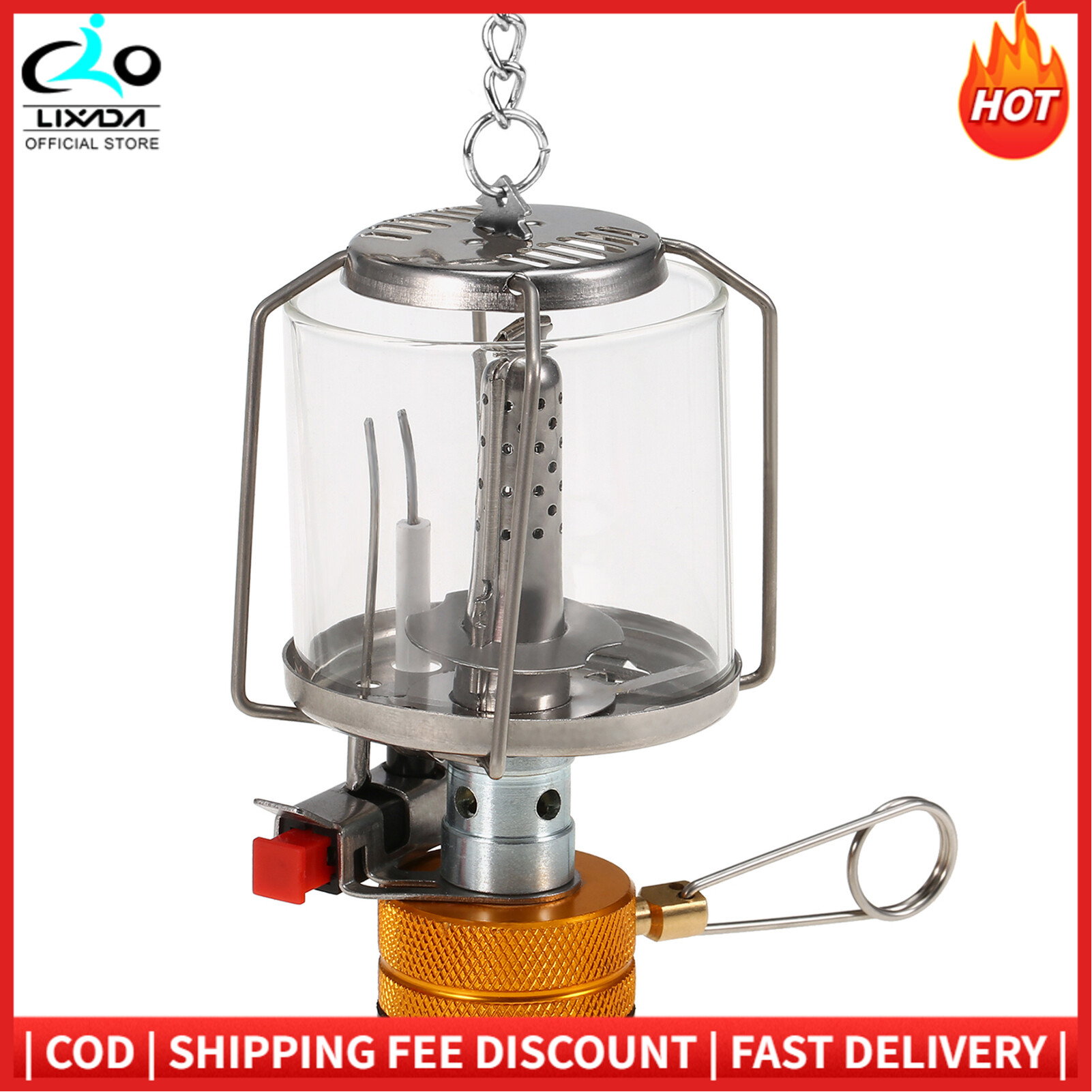 Outdoor Portable Camping G-as Lantern Piezo Ignition Mini G-as Tent Lamp Light