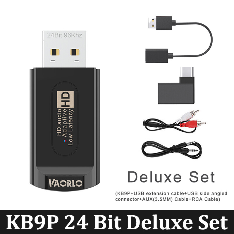 VAORLO Original Qualcomm Bluetooth 5.2 Audio Transmitter 16Bit/24Bit Wireless USB Adapter QCC3040 aptX/aptx-LL/apt-HD/aptx-Adaptive Low Latency Transmitter Support Calling