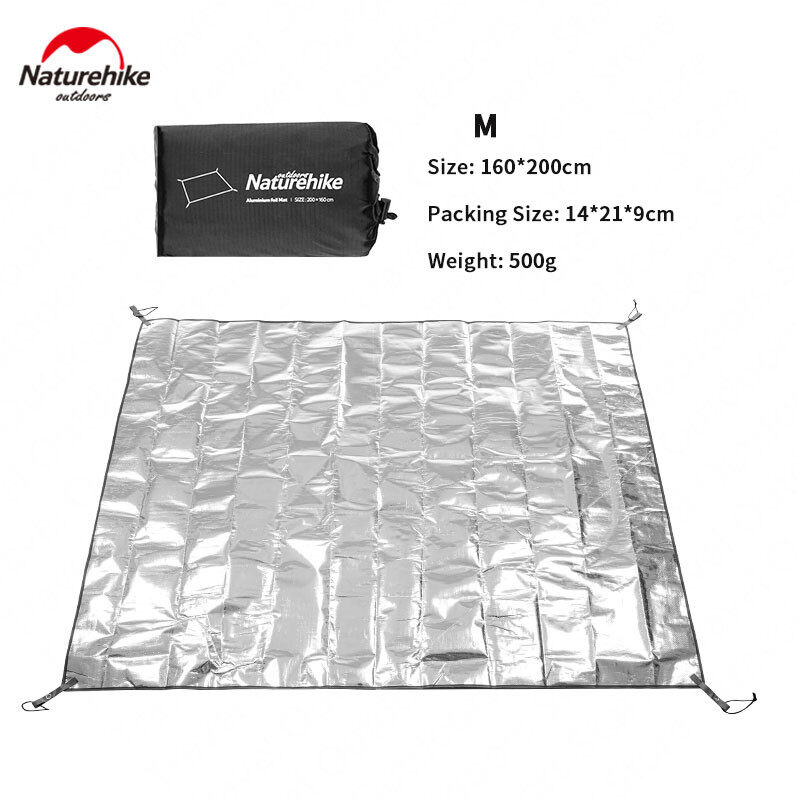 NatureHike Camping Tent Mat PE Aluminum Foil Waterproof Folding Floor Mattress Outdoor Beach Picnic Mat 3 Sizes Sun Shelter