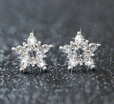 [CO CO Jewelry] 925 Silver Studs Earrings for Women Korean Sweet Stars Moon Ear Jewelry