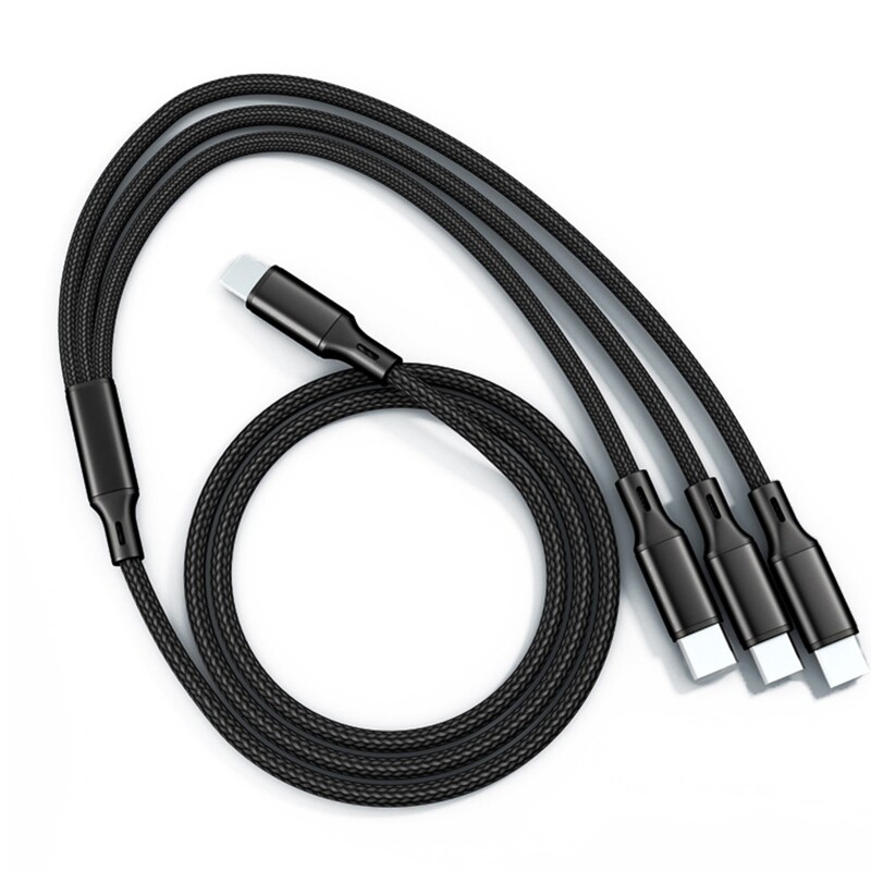 Multi Charger Cable Braided Universal 3 in 1 Multiple USB Cable Charging Cord with Type-C Micro USB Port Connector