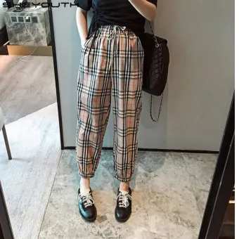 straight plaid pants