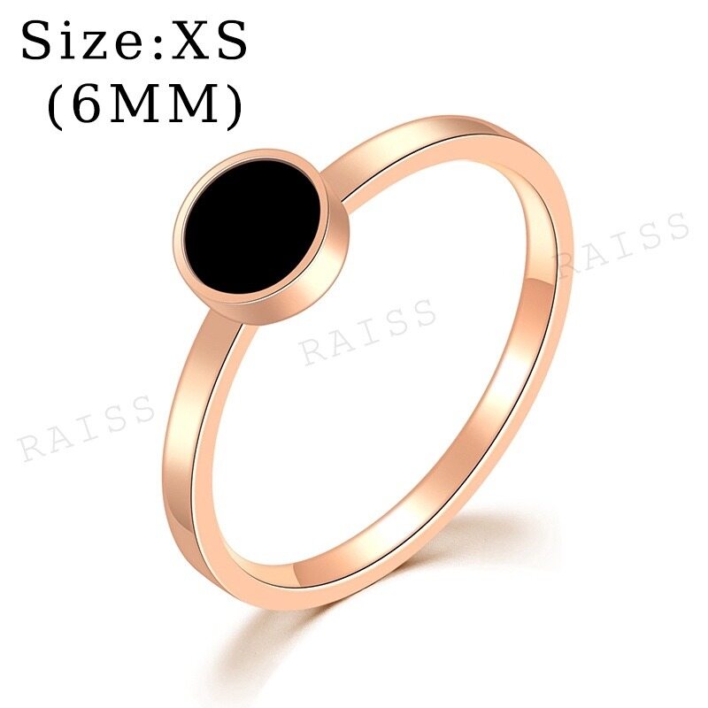 RAISS Titanium Ring 18k Black Four-leaf Clover Couple Ring Rose Gold For Women