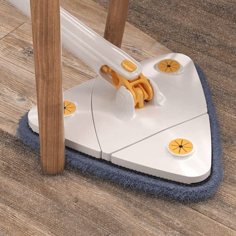 360° Rotating Adjustable Cleaning Mop, Triangle Cleaning Mop with Automatic Water Squeeze Function for Dry and Wet