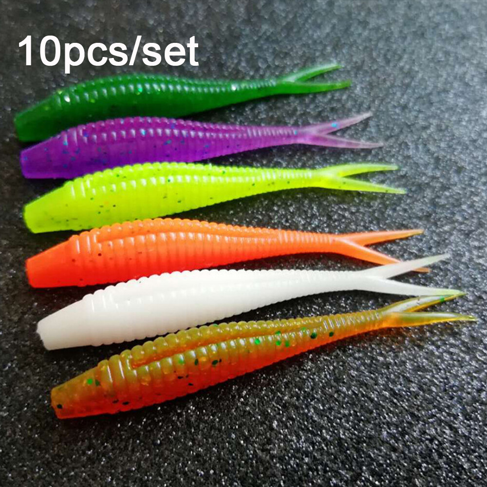 Hot Swim Soft Plastic Lure Fishing Worm Bait Single T Tail Capuchin Maggot