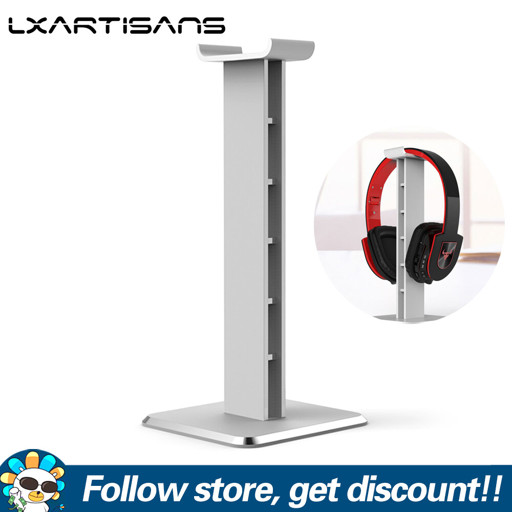 LXARTISANS Desktop Headphones Stand Stable Anti-slip Tabletop Headset Storage Holder Universal Gaming Headphone Place Bracket Paste Type Vertical Desk Headphone Display Shelf For Headsets Earphones Accessories