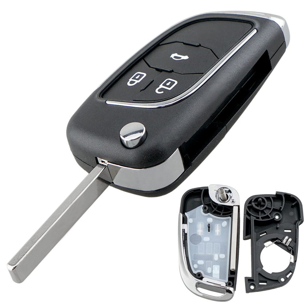 Vỏ Chìa Khóa Ô Tô 3 Nút Vỏ Fob Nắp Gập Từ Xa Thay Thế, Phù Hợp Với Chevrolet Cruze