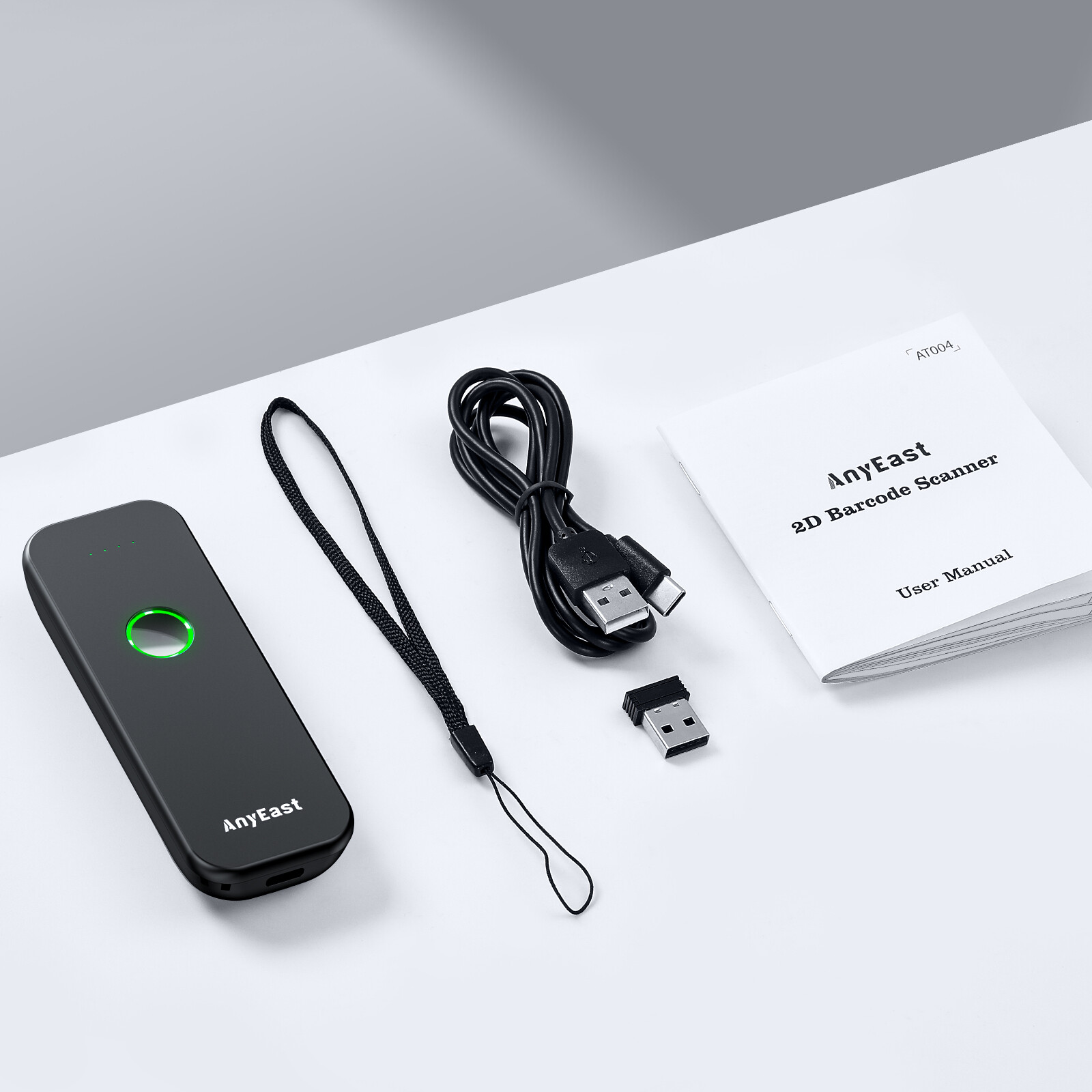 Anyeast xách tay 3-trong-1 Mini 2D bluetooth không dây & 2.4G & có dây USB QR 1D 2D Đầu đọc mã vạch cho hàng tồn kho Bảng Máy Tính làm việc với Windows POS IOS Android