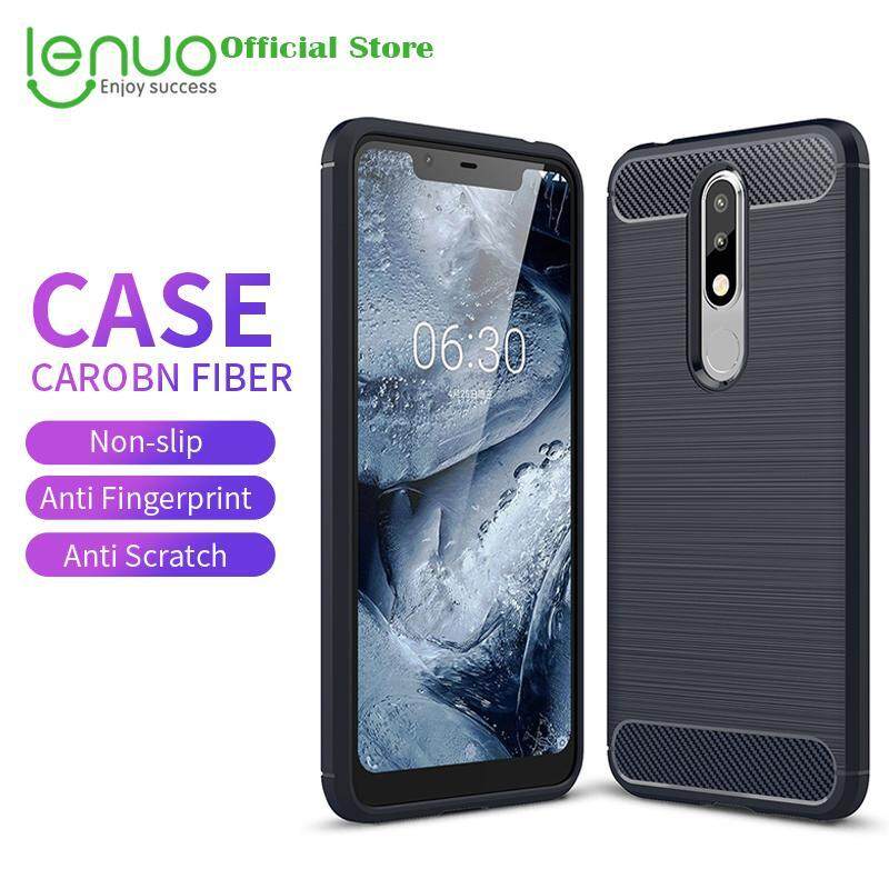 Giá Lenuo Mềm dành cho Nokia 5.1 Plus và Nokia X5 Sợi Carbon Dẻo Silicone Trường Hợp Chải Chống Kích Điện Thoại di động ỐP Lưng TPU Vỏ dành cho Nokia 5.1 Plus