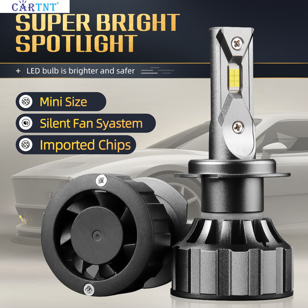 CarTnT 2 Chiếc Đèn LED Siêu Sáng H1 H7 H11 H9 H8 H4 9005 HB3 9006 HB4 9012