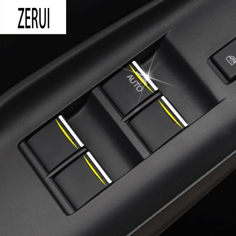 Zr for for honda jazz fit city civic crv brv jade accord odyssey pilot car window switch lift button sticker sequin 7pcs stying acc.