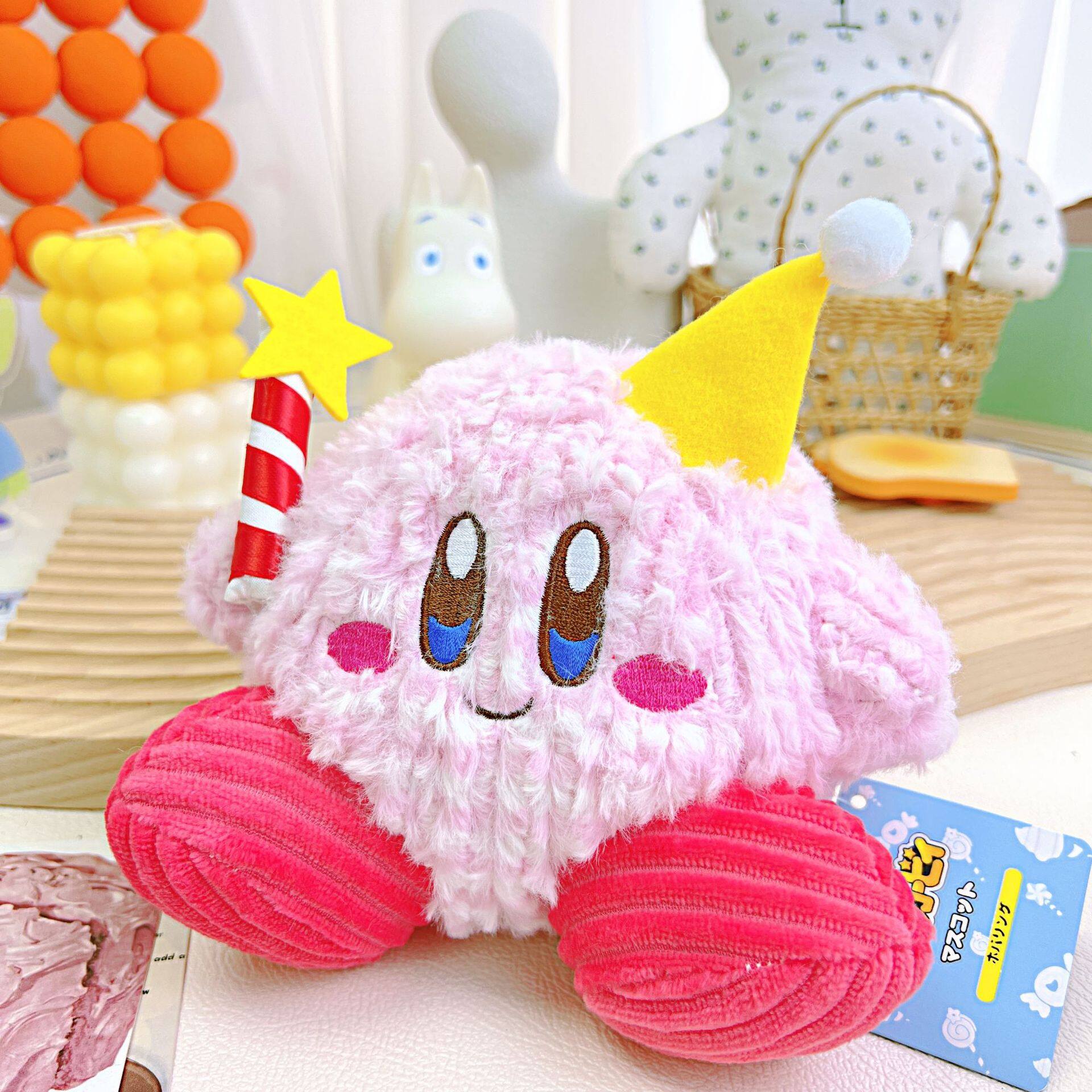 Stars Kirby Christmas Plush Toy Birthday Cake Candle Shape Doll Kid Gift  15cm Boy Girl Toy 