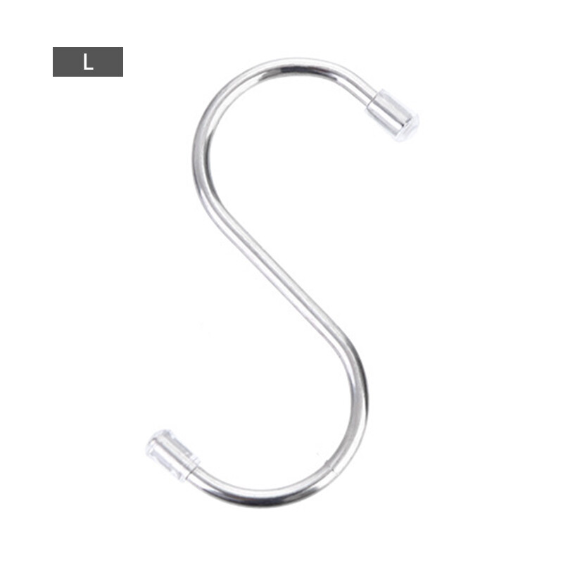 10 PCS Stainless Steel S Shaped Hook Kitchen Bathroom Clothing S-shaped Hanger Hooks Multifunctional Metal Hanging Hook
