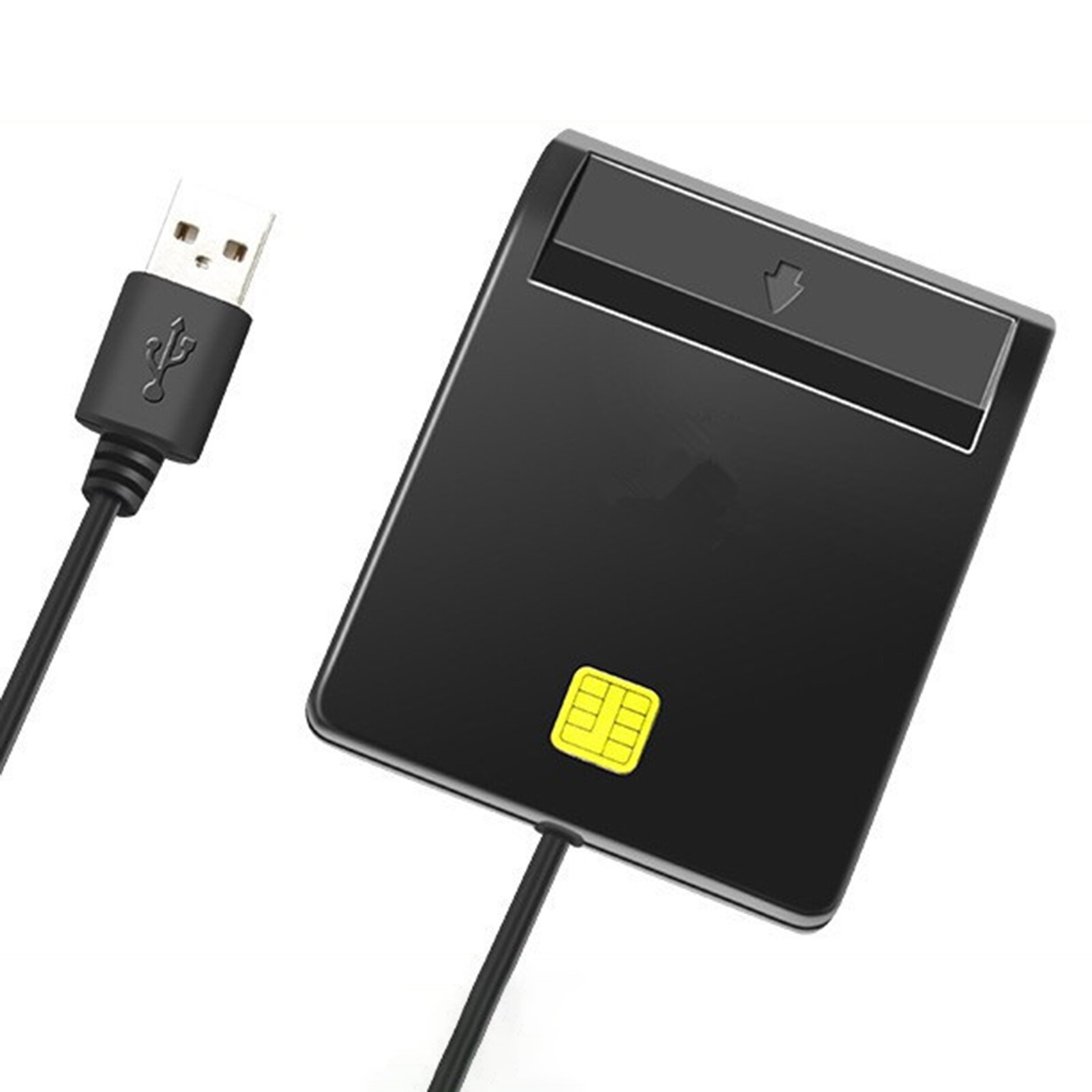Anxinshui 1 Set Card Reader Intelligent Identification SM/C/ID/SD Card Accurate Reading with LED Light Support Touch Chip Card Operations Smart Chip Reader Office Products Smart Card Reader