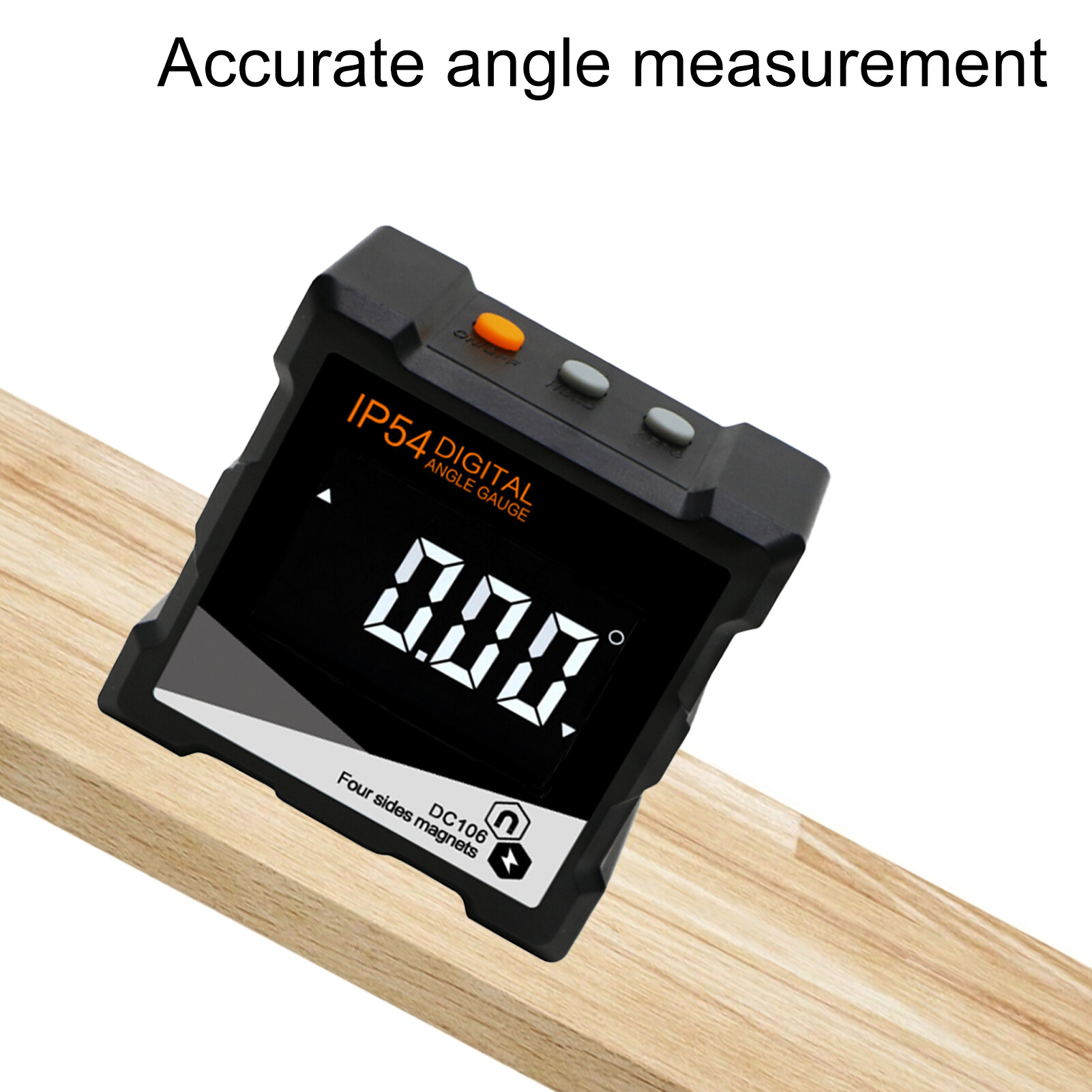 Farfi Digital Angle Protractor High Precision Strong Suction LCD Display Screen IP54 4 x 90 Degree Four-side Magnets Bevel Meter for Manufacturing Useful Digital Angle