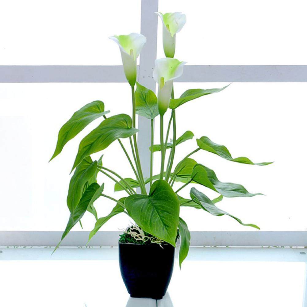 KEJARYSimulation Plant Bonsai Artificial Flower Common Callalily Green Environmental Plant Potted Bonsai