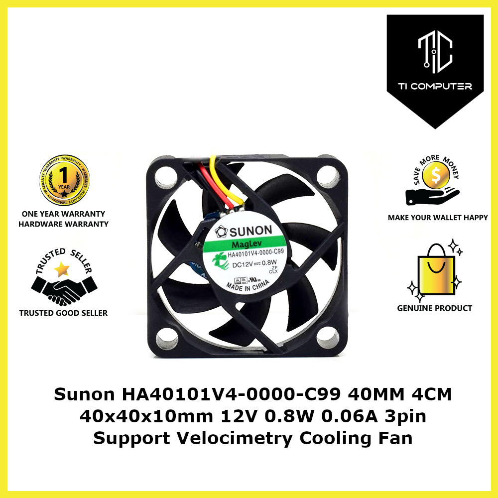 SUNON HA40101V4-000C-C99 DC 12V 0.8W 2 Wires / 3 Wires Axial Cooling Fan