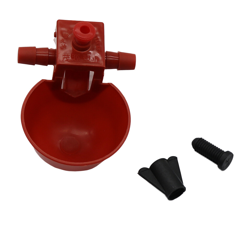10 Sets Red Quail Waterer Animal Feeders Automatic Bird Coop Feed