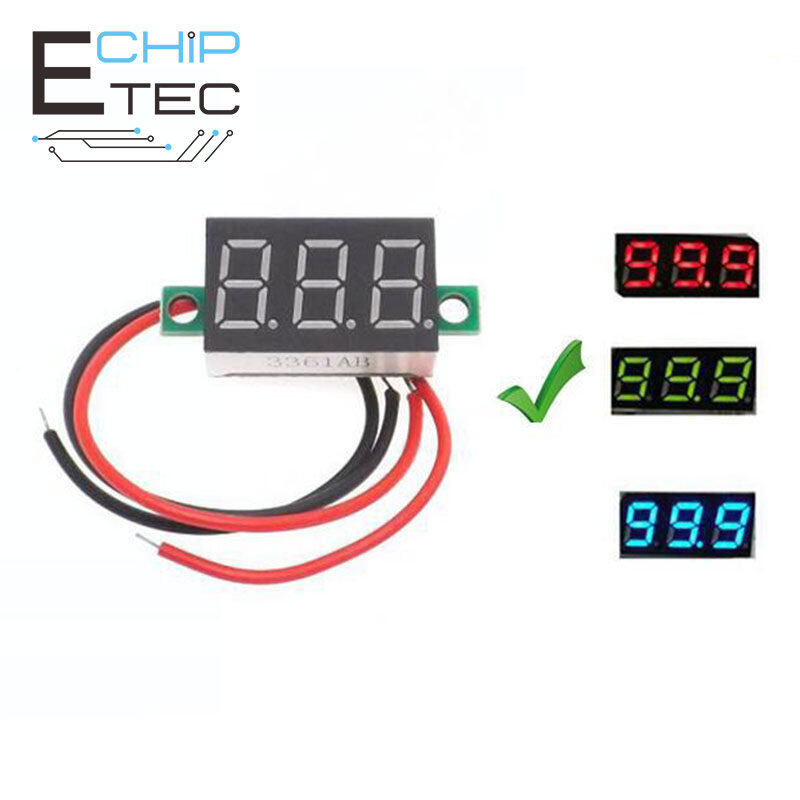 1PCS/2PCS DC 2.5-30V Two-wire DC Voltmeter 0.36 inch LED Voltmeter