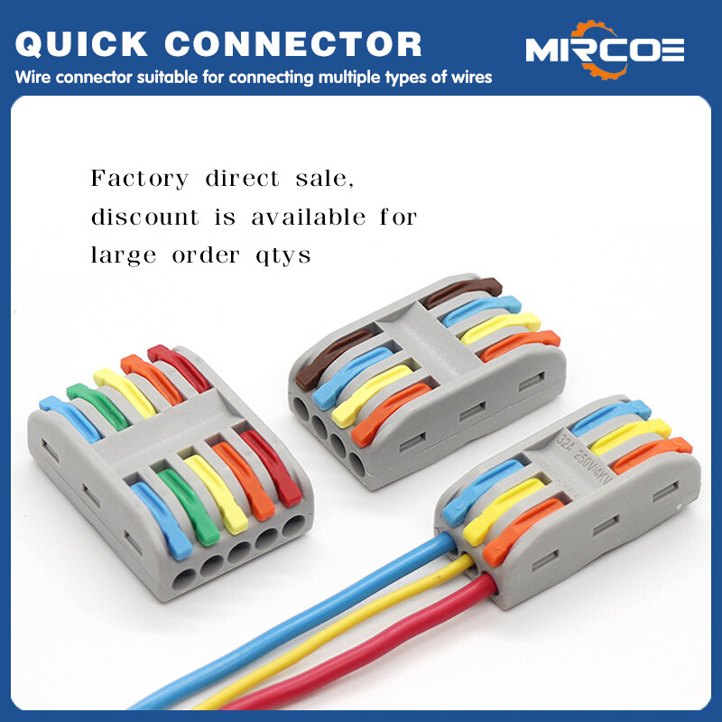 Mircoe bán buôn nhanh chóng đầu bắt dây nối phổ Dây cáp ra dây Splitter nối nhỏ gọn kết nối 2 trong 2 ra cáp kết nối PCT2-2 10 cái 50 cái 100pcsset gói bán buôn