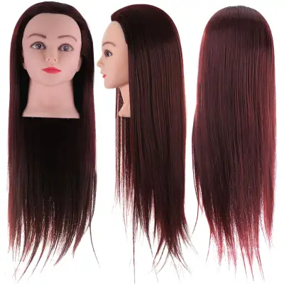 63cm Wig Practice Training Head Long Hair Extensions Styling Salon Model Hairdressing Mannequin with Clamp