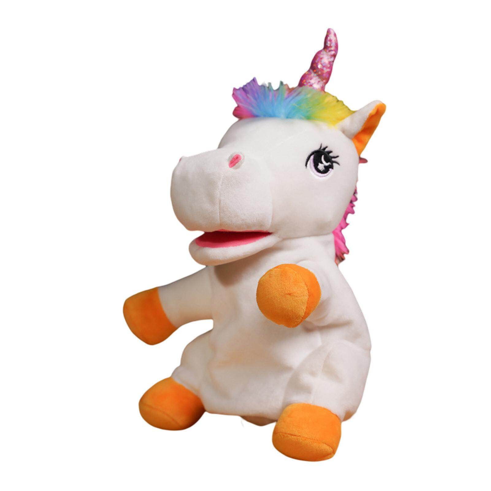Hand Puppet Lovely Cartoon Plush Toys Finger Flexibility Training Interactive Toy Funny Rooster Penguin Black Bull Mini Doll Puppet Props Kids Toy Gift Penguin Puppet Training