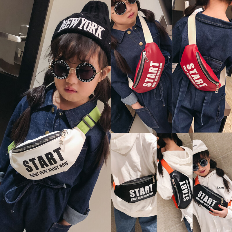 akefun 2021 New Kids Cool Girl Boy Bum Bag Waist Bag Fanny Pack Camping Hike Cross Body Zip for Kids Letter Star Holiday Backpacks