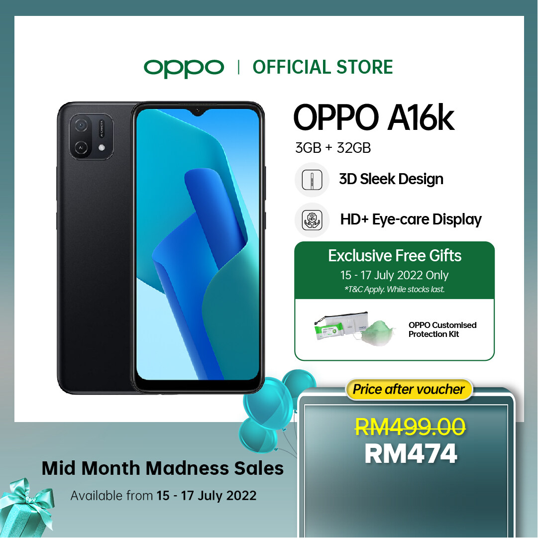 Oppo A16K Price in Malaysia & Specs - RM469 | TechNave