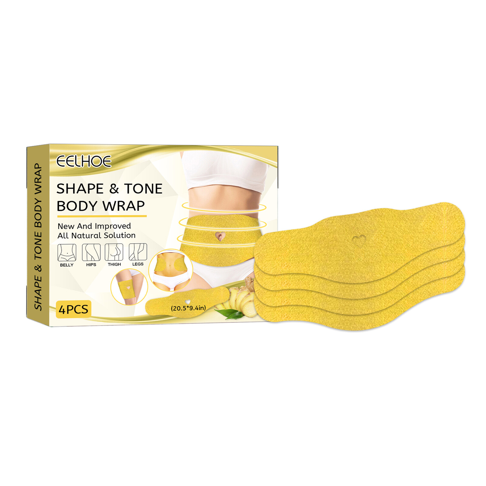 Eelhoe Shape&Tone Body Wrap Ginger Body Slimming Patch Belly Fat Burner