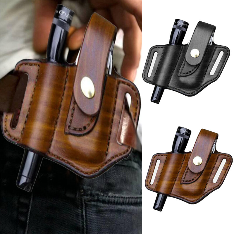 YANAO PU Leather Tactical Multifunction Belt Tool Pouch EDC Tool Storage Bag Pouch