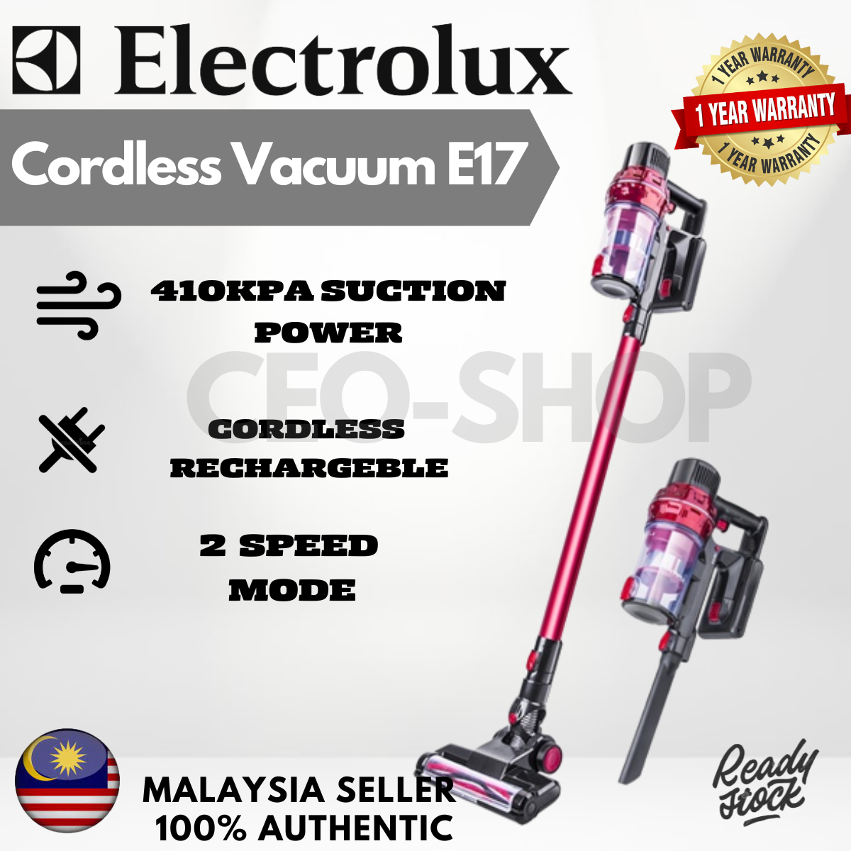 [ READY STOCK ] Electrolux Vacuum New 2022 Cordless Vacuum Cleaner E17
