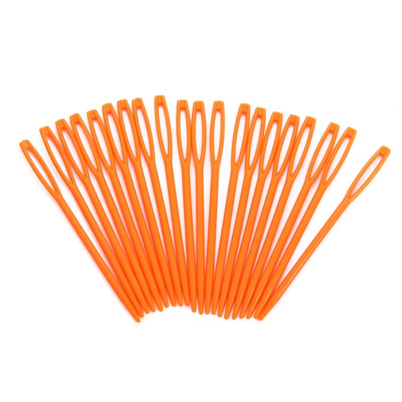 20pcs Plastic Knitting Needles Crochet Hooks Wool Yarn Needle Children DIY Sweater Weaving Tools Accessories