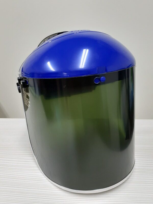 BLUE EAGLE Blue Browguard ABS Holder B1BL with HG1 Headgear + Green Polycarbonate Faceshield Visor Shade #3 FC48G3 /Shade #5 FC48G5, Certified by CE, ANSI